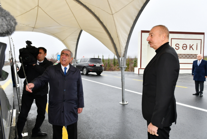 Prezident Oğuz-Şəki avtomobil yolunun açılışında iştirak edib - FOTOLAR | FED.az