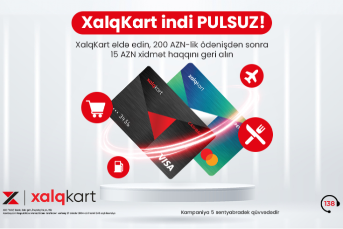 Xalq Bankdan yeni kampaniya - XalqKartı pulsuz əldə edin! | FED.az