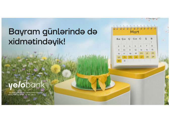 Yelo Bank bayram günlərində də xidmət göstərəcək | FED.az