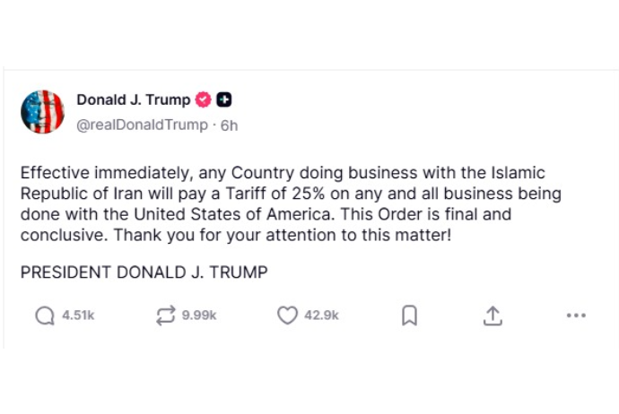 Tramp İranla ticarət edən ölkələrə 25 faiz rüsum tətbiq etdi | FED.az