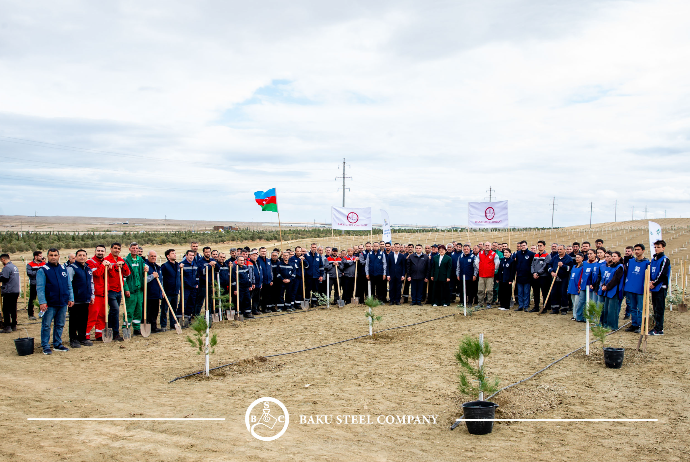 Baku Steel Company ətraf mühitin mühafizəsinə töhfəsini gücləndirir: təxminən 3000 ağac əkilib - FOTOLAR | FED.az