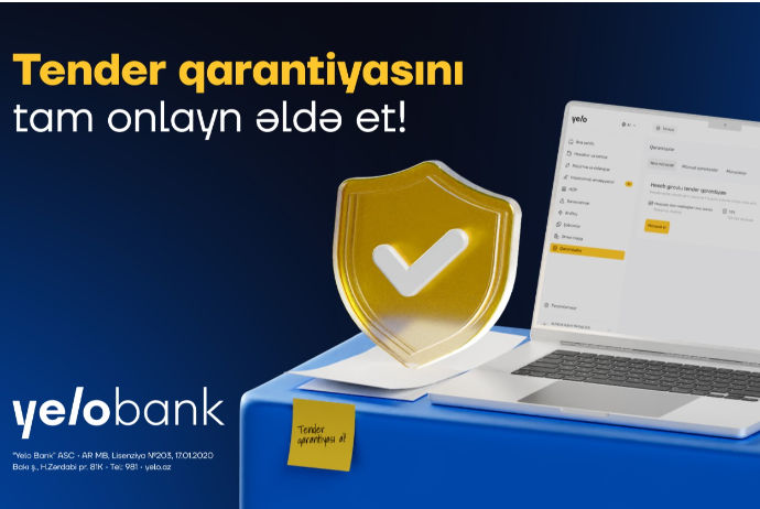 Tender qarantiyasını Yelo İnternet Bankçılıqda tam onlayn - ƏLDƏ ET! | FED.az