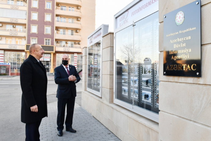 Prezident AZƏRTAC-ın yeni binası ilə tanış olub - FOTO | FED.az