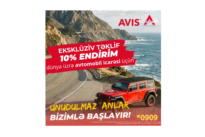 A-Qroup-dan eksklüziv üstünlük: AVIS avtomobil icarəsinə bütün dünyada - 10% ENDİRİM | FED.az