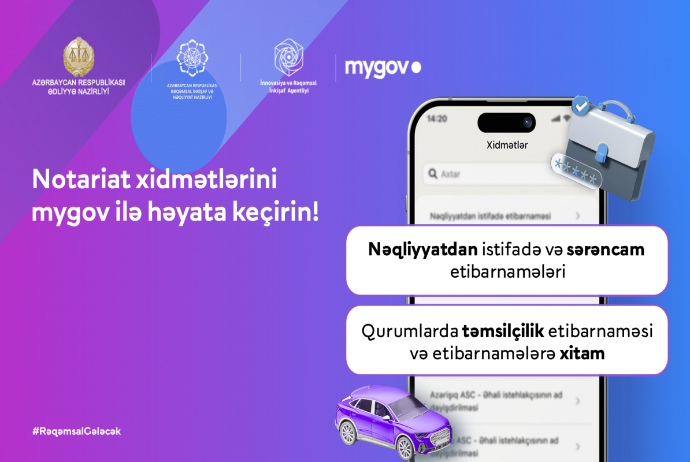 Avtomobillərlə bağlı etibarnamələr "mygov" üzərindən veriləcək | FED.az