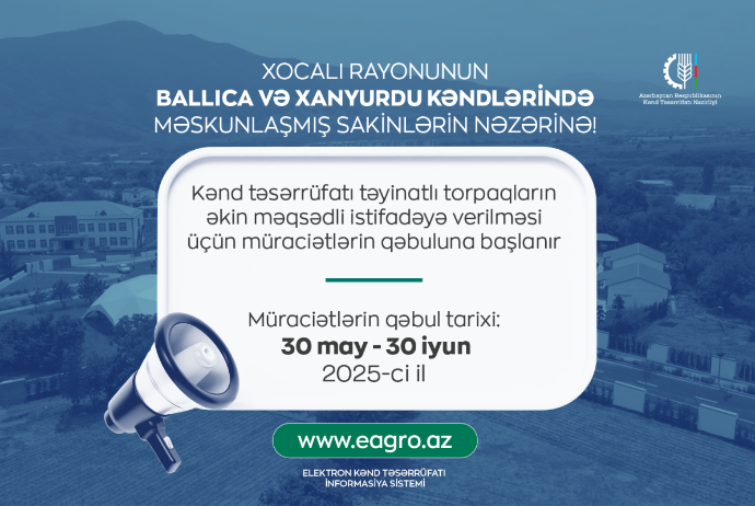 Xocalının Ballıca və Xanyurdu kəndində torpaqların icarəsi üçün müraciətlərin qəbuluna başlanır | FED.az