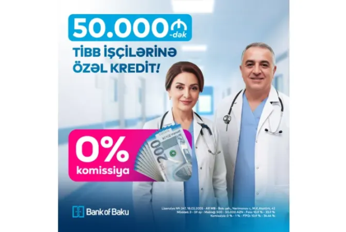 Bank of Baku-dan - SƏHİYYƏ, TİBB işçiləri üçün  50.000 AZN-dək KOMİSSİYASIZ kredit | FED.az