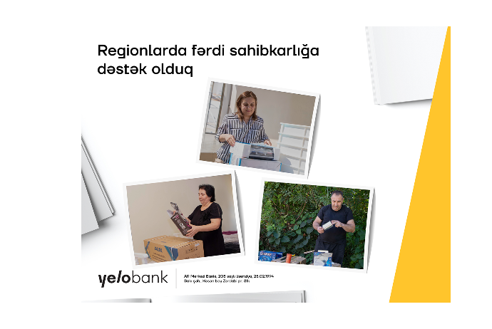 Yelo Bank-dan "Özünüməşğulluq" proqramına - NÖVBƏTİ DƏSTƏK | FED.az