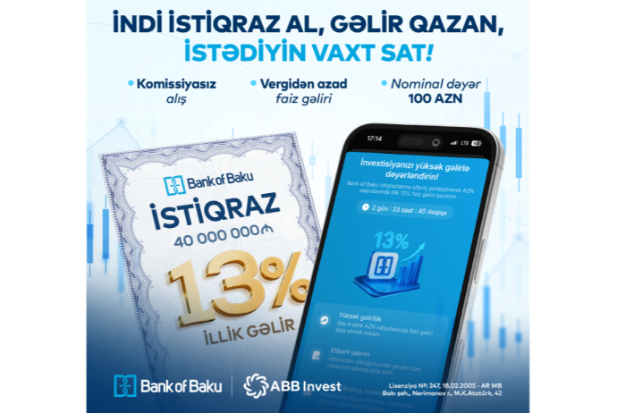 Bank of Baku istiqrazlarını - ALIN, illik 13% GƏLİR QAZANIN, İSTƏDİYİNİZ VAXT SATIN | FED.az