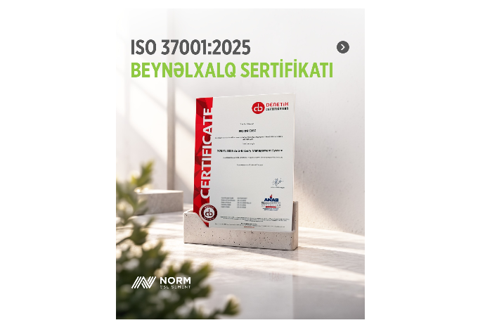 Norm ISO 37001:2025 beynəlxalq sertifikatını əldə edib | FED.az