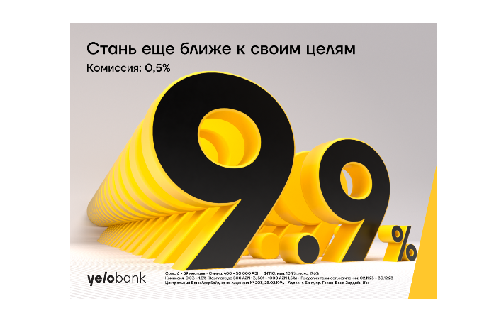 Yelo Bank предлагает кредит под 9,9% годовых | FED.az