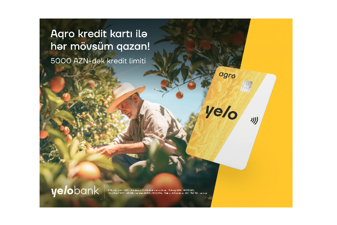 Yelo Bank-dan fermerlər üçün 12 ay güzəşt müddətli - KREDİT KARTI | FED.az