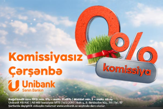 Unibank Novruz bayramı münasibətilə - 0% KOMİSSİYALI KREDİT AKSİYASI KEÇİRİR | FED.az