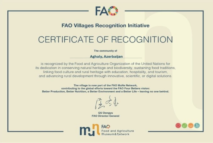 Zəngilanın Ağalı kəndi FAO-nun "Model Kəndlər Şəbəkəsinə" daxil edilib | FED.az