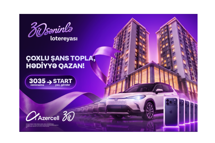 Azercell-in yubiley lotereyasında Fakturasız xətt abunəçiləri üçün hər həftə 7 iPhone və bir Toyota Corolla Cross uduşa çıxarılır! | FED.az