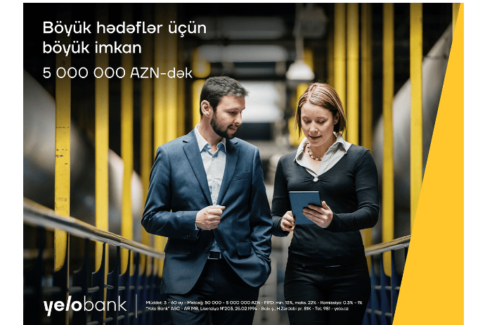 Yelo Bank-dan 12 ay güzəşt müddətli - BİZNES KREDİTİ | FED.az