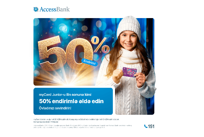 AccessBank предлагает 50% скидку на карты myCard Junior к Новому году | FED.az