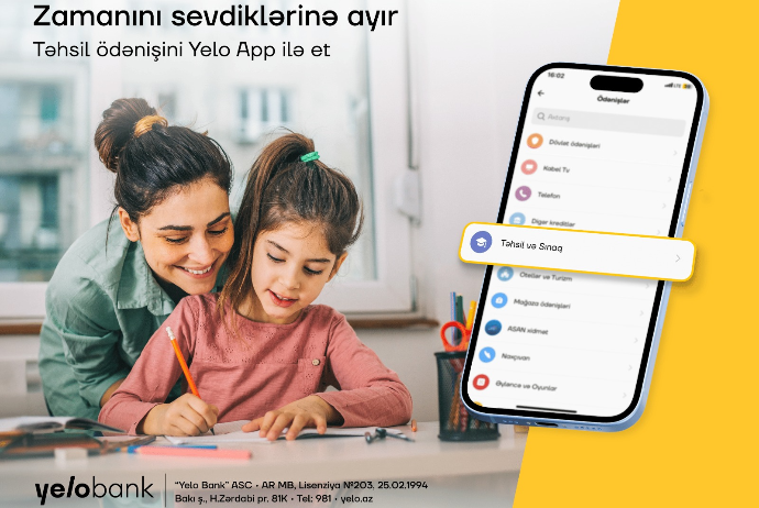 Təhsil ödənişləri Yelo App ilə - DAHA RAHATDIR! | FED.az