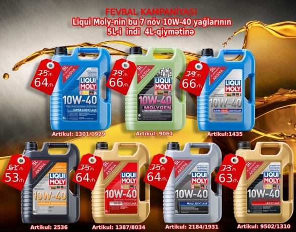 “Liqui Moly”dən kampaniya - 5 LİTR AL, 4 LİTRİN PULUNU ÖDƏ | FED.az