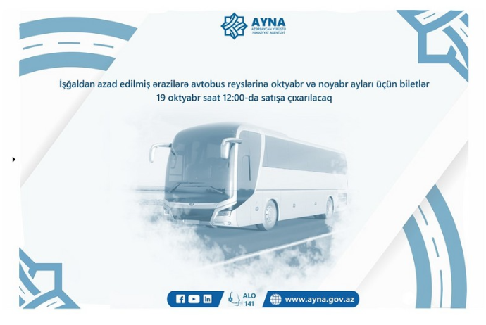 Qarabağa avtobus reyslərinə oktyabr-noyabr ayları üçün biletlər - SATIŞA ÇIXARILIR | FED.az