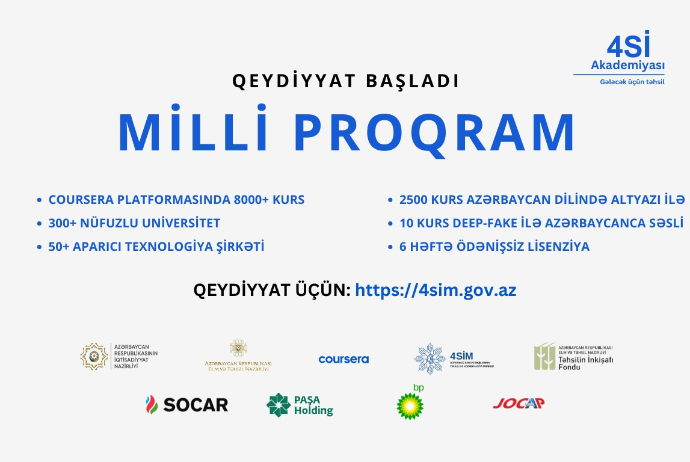 “4Sİ Akademiyası” çərçivəsində “Milli Proqram”a - START VERİLİB | FED.az