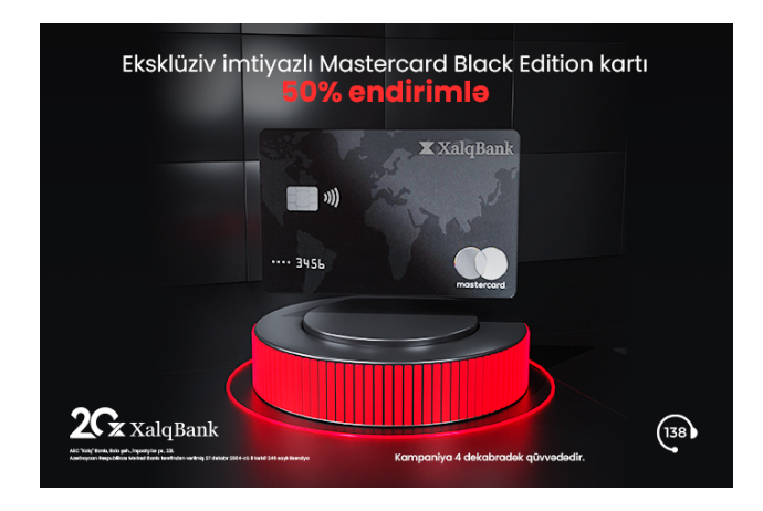 Xalq Bank предлагает 50% скидку на карту MasterCard Black Edition | FED.az