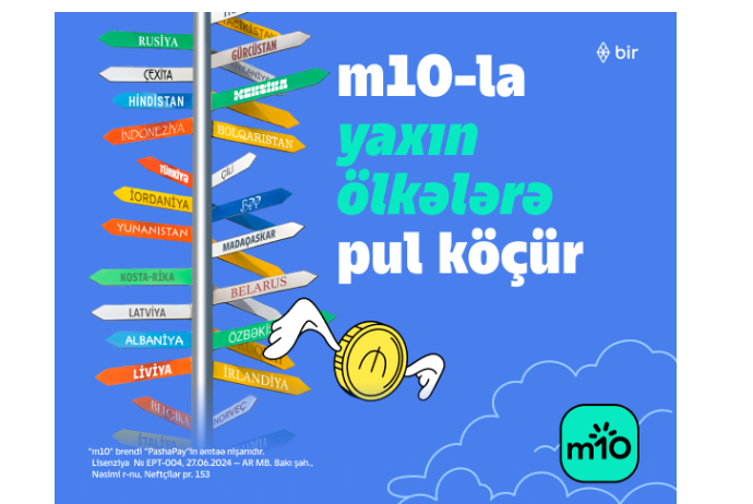 m10 ilə 140-dan çox ölkəyə anında beynəlxalq pul köçürmələri – Sürətli, birbaşa, komissiyasız | FED.az