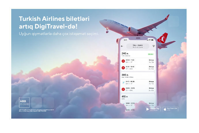 Билеты на рейсы Turkish Airlines и других авиакомпаний —  с DigiTravel в приложении ABB mobile! | FED.az