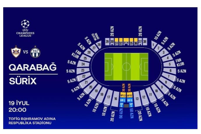 “Qarabağ” - “Sürix” oyununun biletləri satışa çıxarılır - QİYMƏT | FED.az