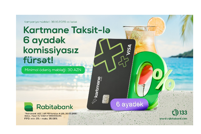 Rabitəbankın Kartmane Taksit kartı 6 ayadək komissiyasız taksit fürsəti - TƏQDİM EDİR | FED.az