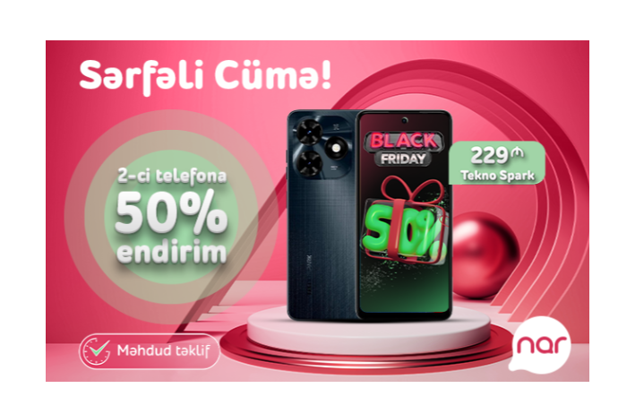 “Nar”dan “Sərfəli cümə” təklifi – 50% endirimlə smartfon əldə et! | FED.az