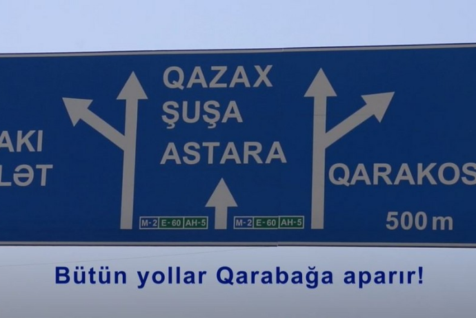 Qarabağa doğru istiqaməti və məsafəni bildirən lövhələr - Quraşdırılır -VİDEO | FED.az