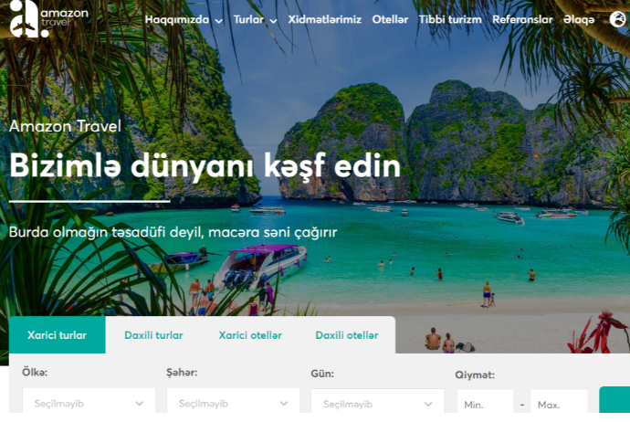 “Amzon Travel”in rəsmi veb saytı yenilədi – daxili və xarici turlarla bağlı – SİFARİŞLƏR MÜMKÜNDÜR  
