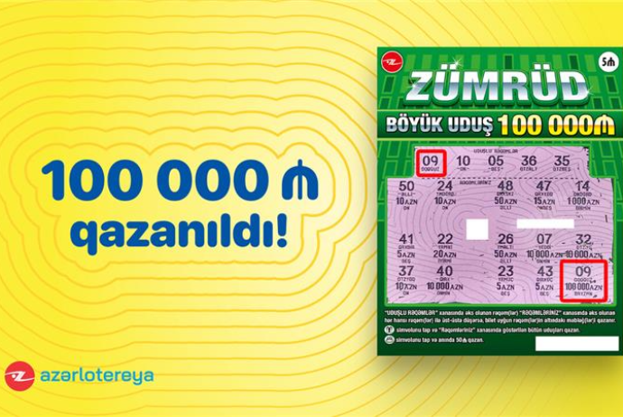 “Zümrüd” ani lotereyasında böyük uduş – 100 000 QAZANILDI! | FED.az