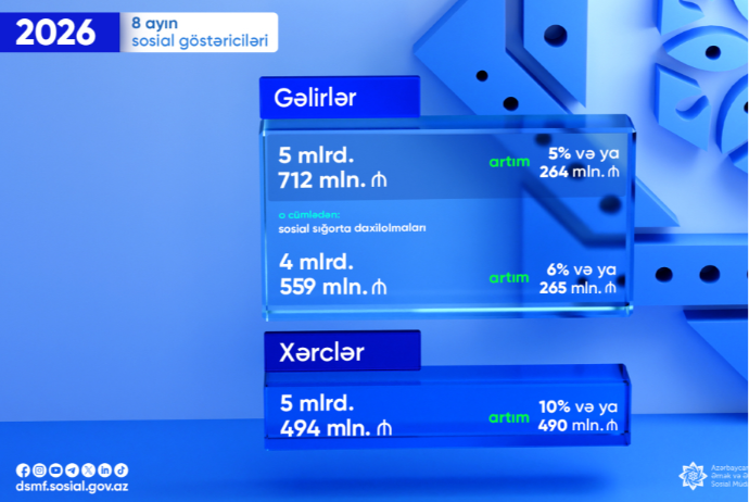 DSMF-nin 8 ay üzrə gəlir və xərcləri açıqlanıb | FED.az