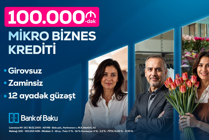 "Bank of Baku"dan sahibkarlara - 100.000 AZN-dək MİKRO BİZNES KREDİTİ | FED.az