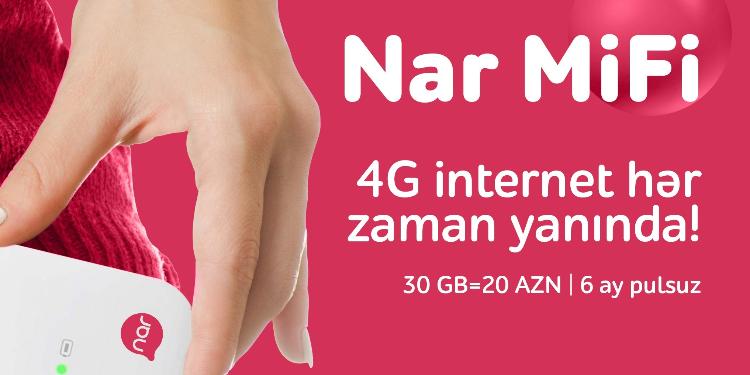 “Nar MiFi” paketini alanlara pulsuz internet  | FED.az