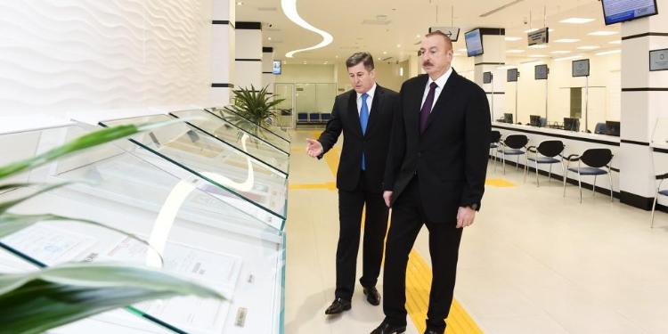 Президент Ильхам Алиев принял участие в открытии нового Пространства имущественных услуг Госкомитета по вопросам имущества | FED.az