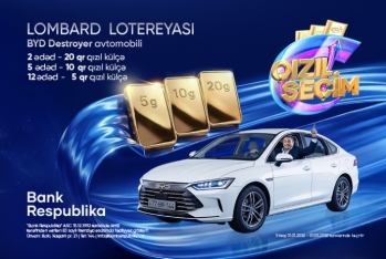 “Bank Respublika”nın “Qızıl Seçim” lotereyasının ikinci tirajına - SAYILI GÜNLƏR QALDI