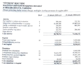 “Fintrend” BOKT-un mənfəəti azalıb - [red]HESABAT[/red] | FED.az