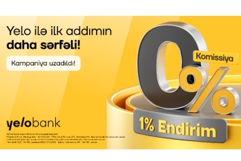 Yelo Bank-dan ilk kreditə özəl 1% endirim və - 0% komissiya kampaniyası!