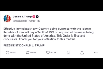 Tramp İranla ticarət edən ölkələrə 25 faiz rüsum tətbiq etdi