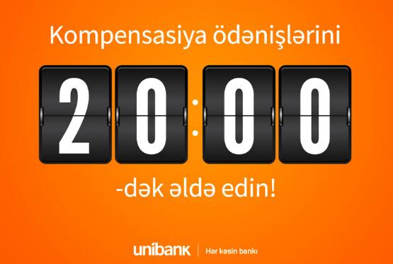 Unibank filiallarının xidmət vaxtı uzadıldı: Müştərilər axşam saatlarında da kompensasiya ala biləcəklər 