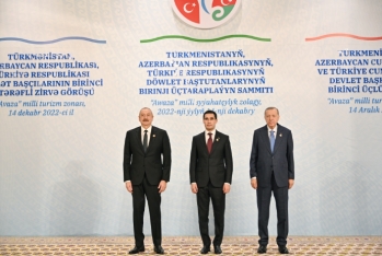 Azərbaycan, Türkiyə və Türkmənistan prezidentləri - GÖRÜŞDÜ - FOTOLAR