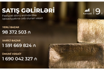 “AzerGold”un qızıl və gümüşün satışından gəlirləri artıb