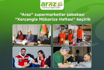“Araz” supermarketlər şəbəkəsi “Xərçənglə Mübarizə Həftəsi” keçirib - FOTOLAR