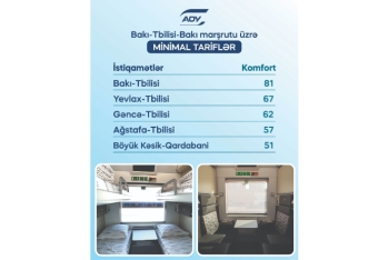 Bakı–Tbilisi–Bakı marşrutunda siniflər üzrə gediş haqqı açıqlanıb - CƏDVƏL