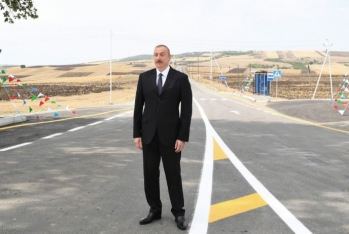 Prezident İsmayıllıda yol açılışında - İŞTİRAK EDİB