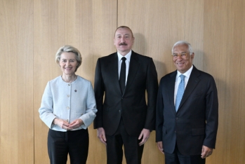 Prezident İlham Əliyev Tiranada Avropa İttifaqı Şurasının  və Avropa Komissiyasının prezidenti ilə görüşüb