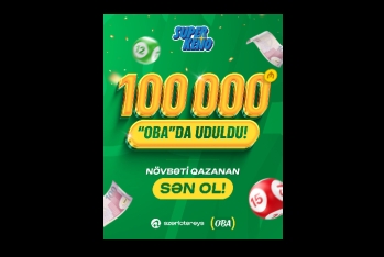 “OBA”dan alınan uduşlu tiraj lotereyasından 100 000 manat böyük uduş qazanıldı 